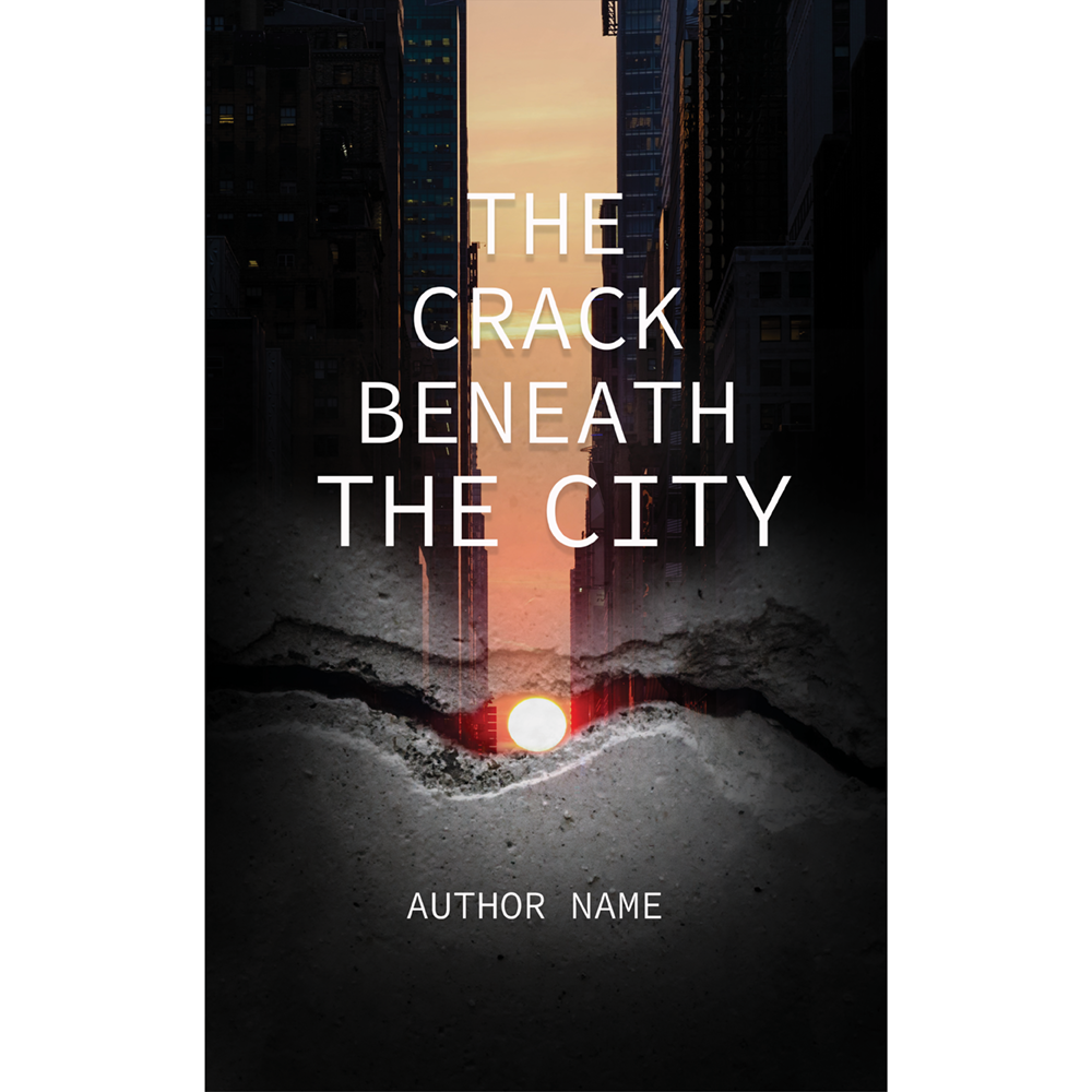 Book Cover- Cracked Cityscape Sunrise