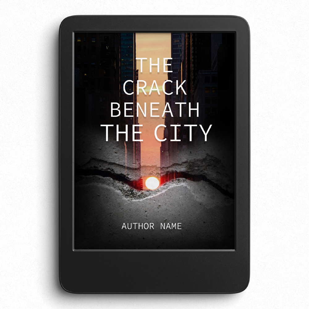 Book Cover- Cracked Cityscape Sunrise