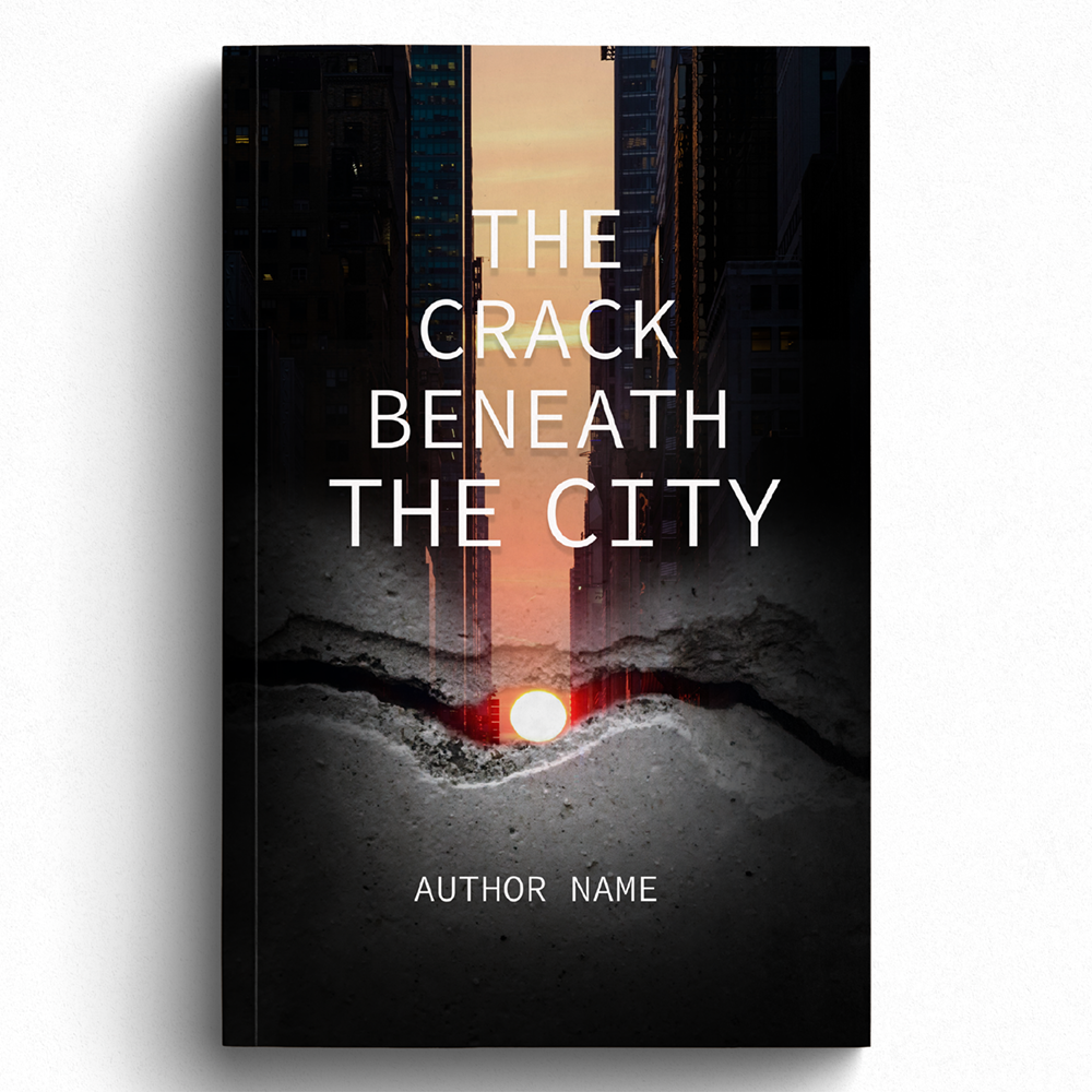 Book Cover- Cracked Cityscape Sunrise