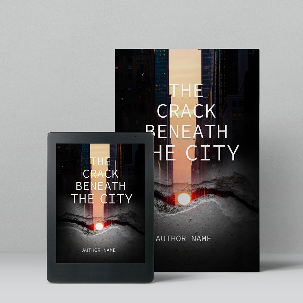 Book Cover- Cracked Cityscape Sunrise