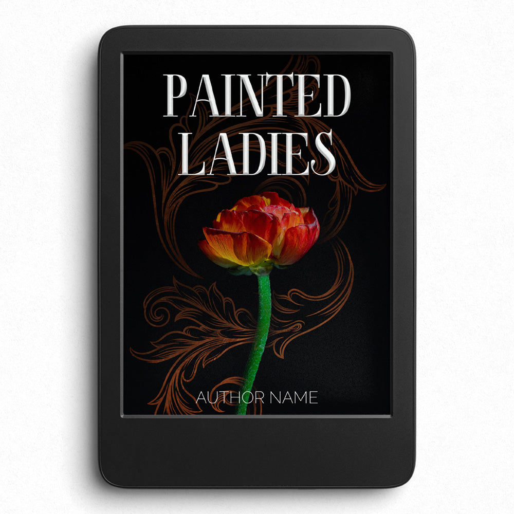 Book Cover- Rust Flower Scroll