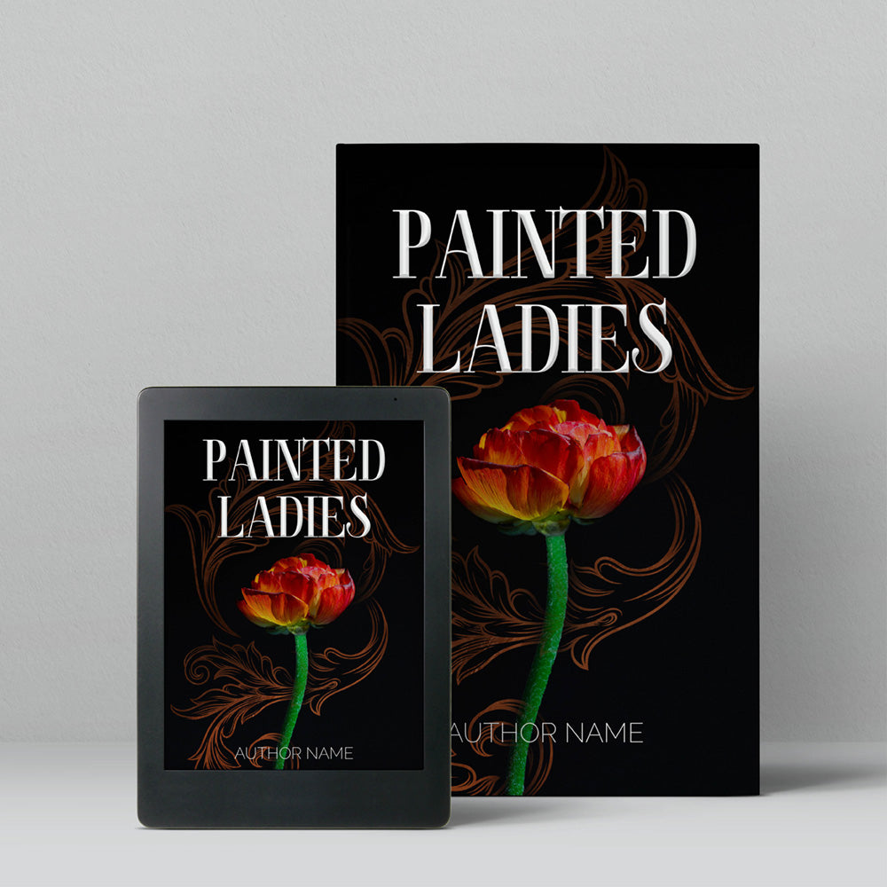 Book Cover- Rust Flower Scroll
